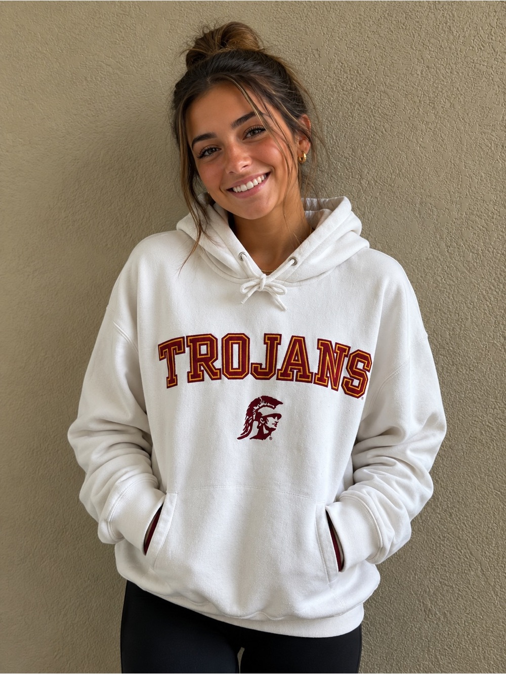 Champs White USC Trojans Hoodie with Red and Gold Lettering